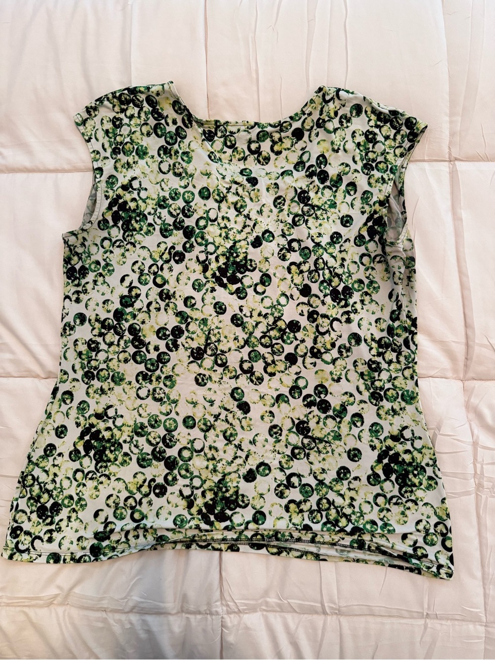 Worthington Green Bubble-Print Sleeveless Blouse